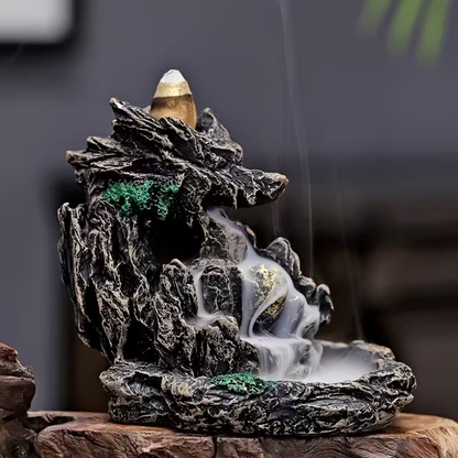 Quemador de Incienso de Dragón en Cascada + 20 pcs de Incienso